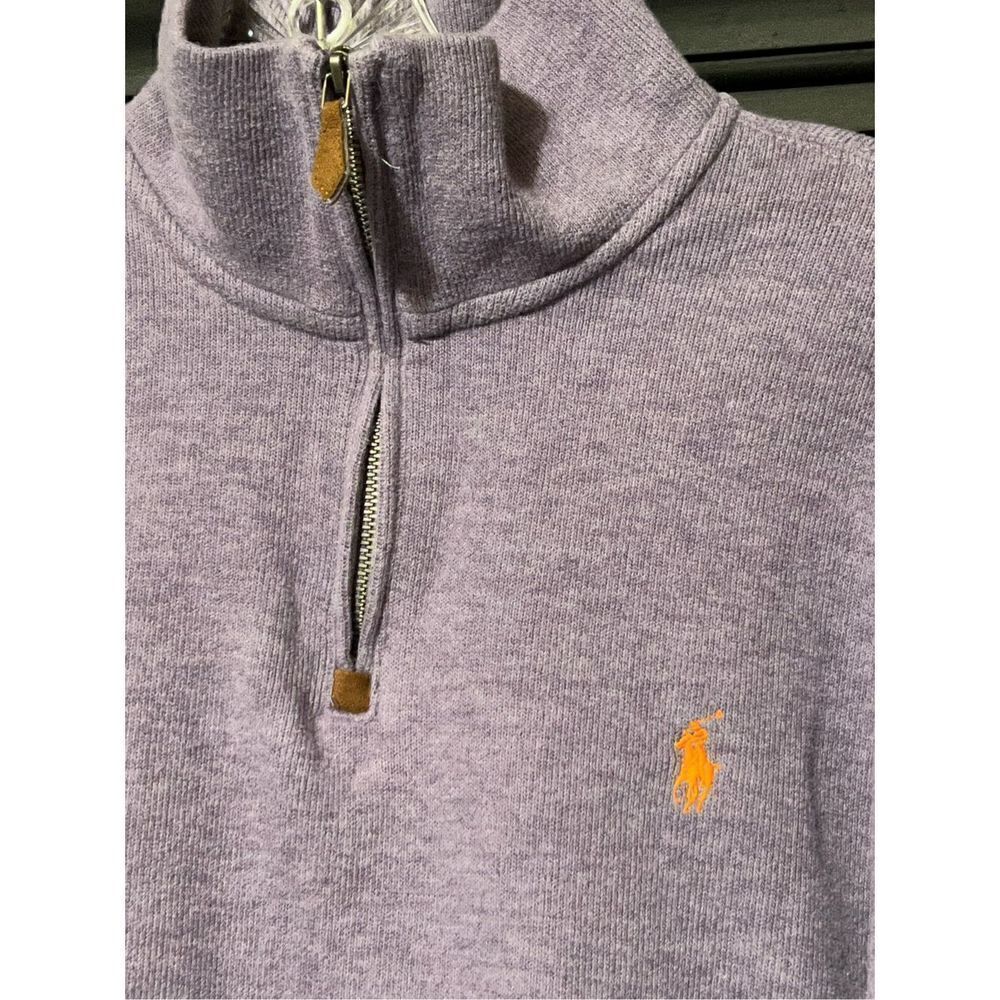 Polo by Ralph Lauren Purple 1/4 Zip Pullover Sweater Size Large - Picture 2 of 4